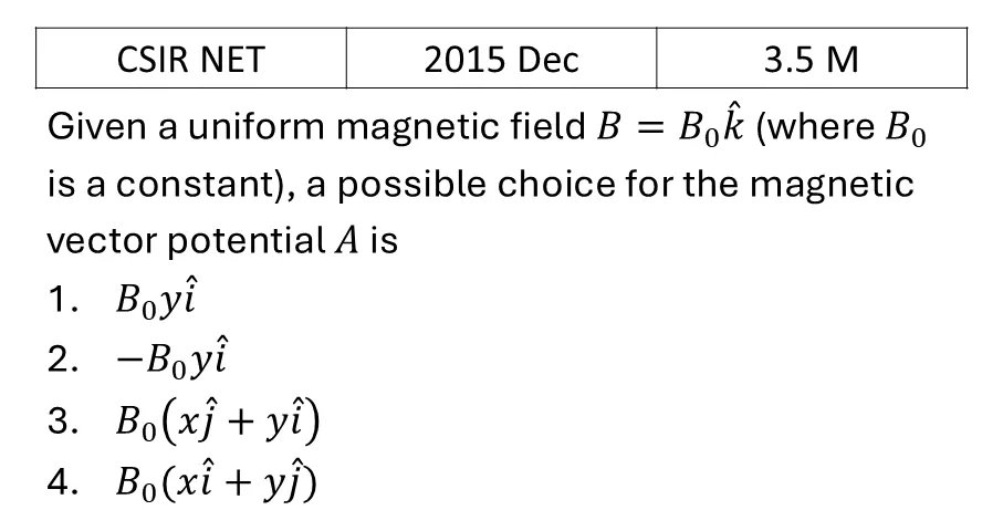 CSIR NET 2015 Dec Potential Formulation previous year question CSIR_2015_Dec_Q32