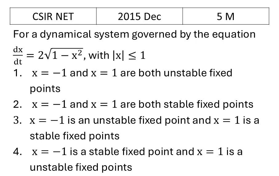 CSIR NET 2015 Dec Oscillations previous year question CSIR_2015_Dec_Q48
