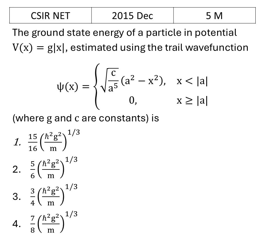 CSIR NET 2015 Dec Variational Principle previous year question CSIR_2015_Dec_Q59