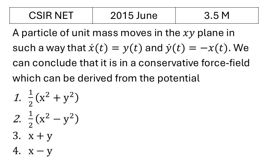 CSIR NET 2015 June Central forces previous year question CSIR_2015_June_Q28