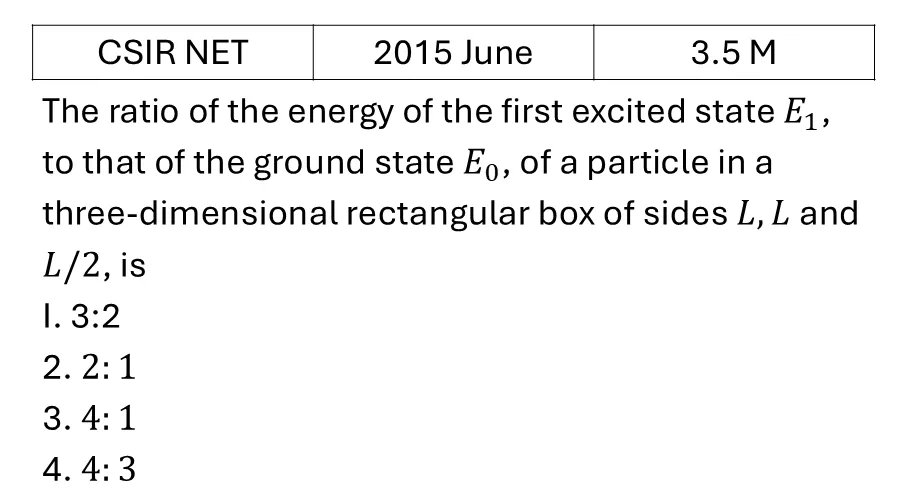 CSIR NET 2015 June Potential Well previous year question CSIR_2015_June_Q34
