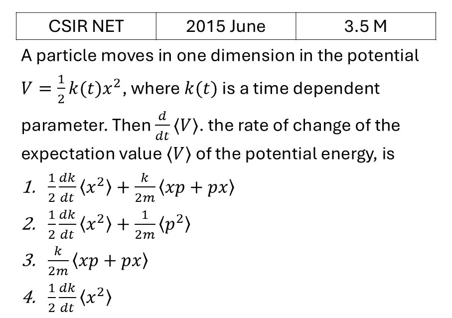 CSIR NET 2015 June Basic Quantum Mechanics previous year question CSIR_2015_June_Q37
