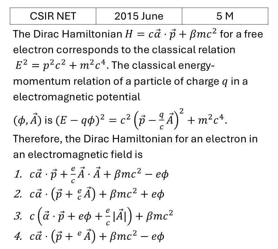 CSIR NET 2015 June Relativistic electromagnetism previous year question CSIR_2015_June_Q57