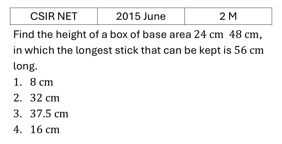 CSIR NET 2015 June Geometry previous year question CSIR_2015_June_Q6