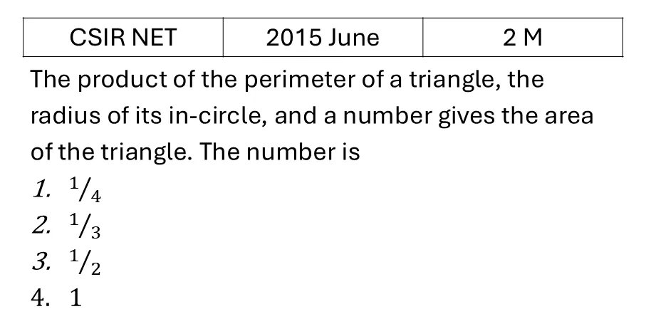 CSIR NET 2015 June Geometry previous year question CSIR_2015_June_Q7
