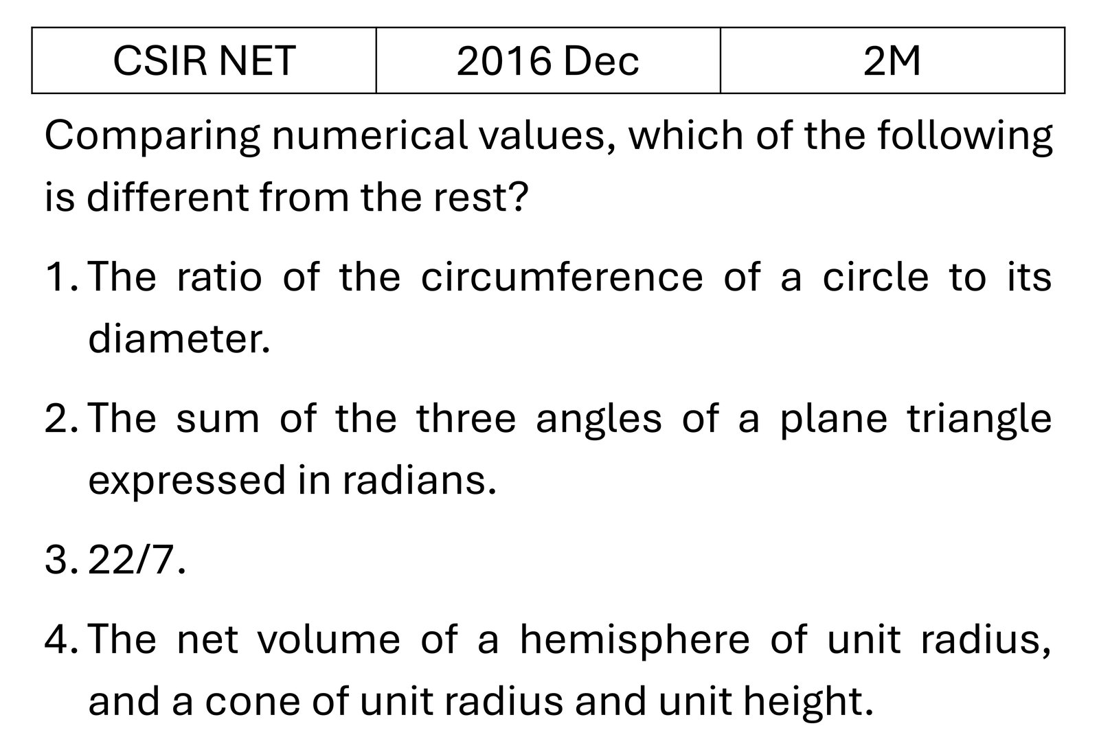 CSIR NET 2016 Dec Geometry previous year question CSIR_2016_Dec_Q12