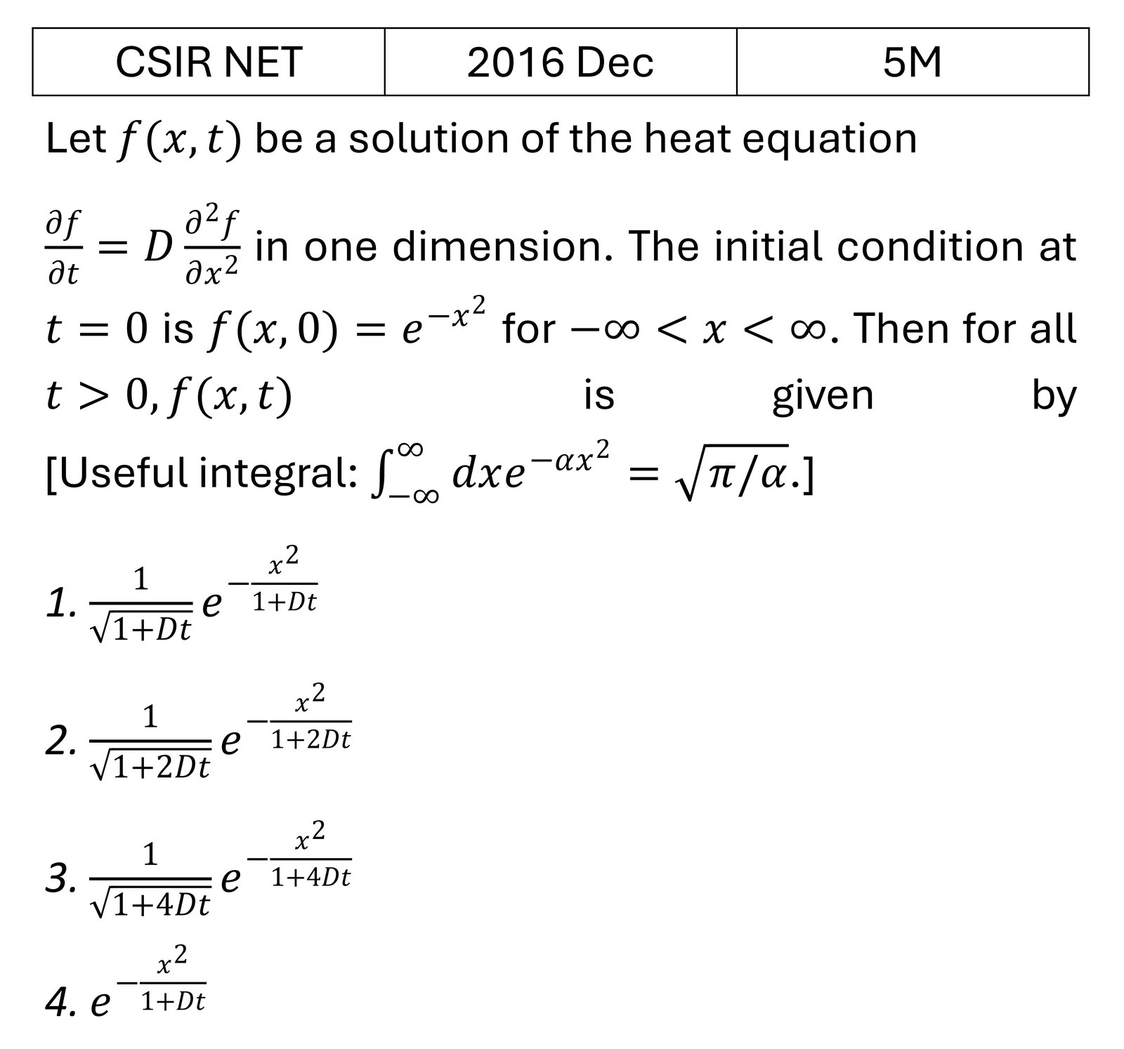 CSIR NET 2016 Dec Partial Differential Equations previous year question CSIR_2016_Dec_Q49