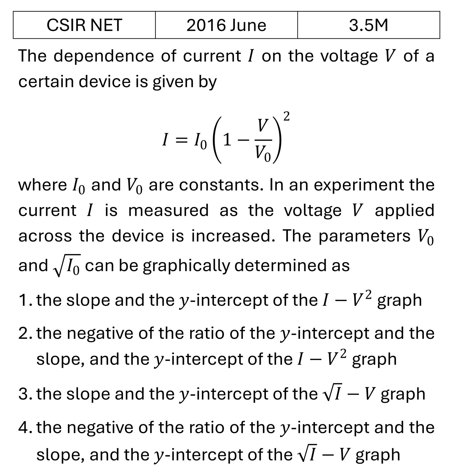 CSIR NET 2016 June Basic Electronics previous year question CSIR_2016_June_Q42