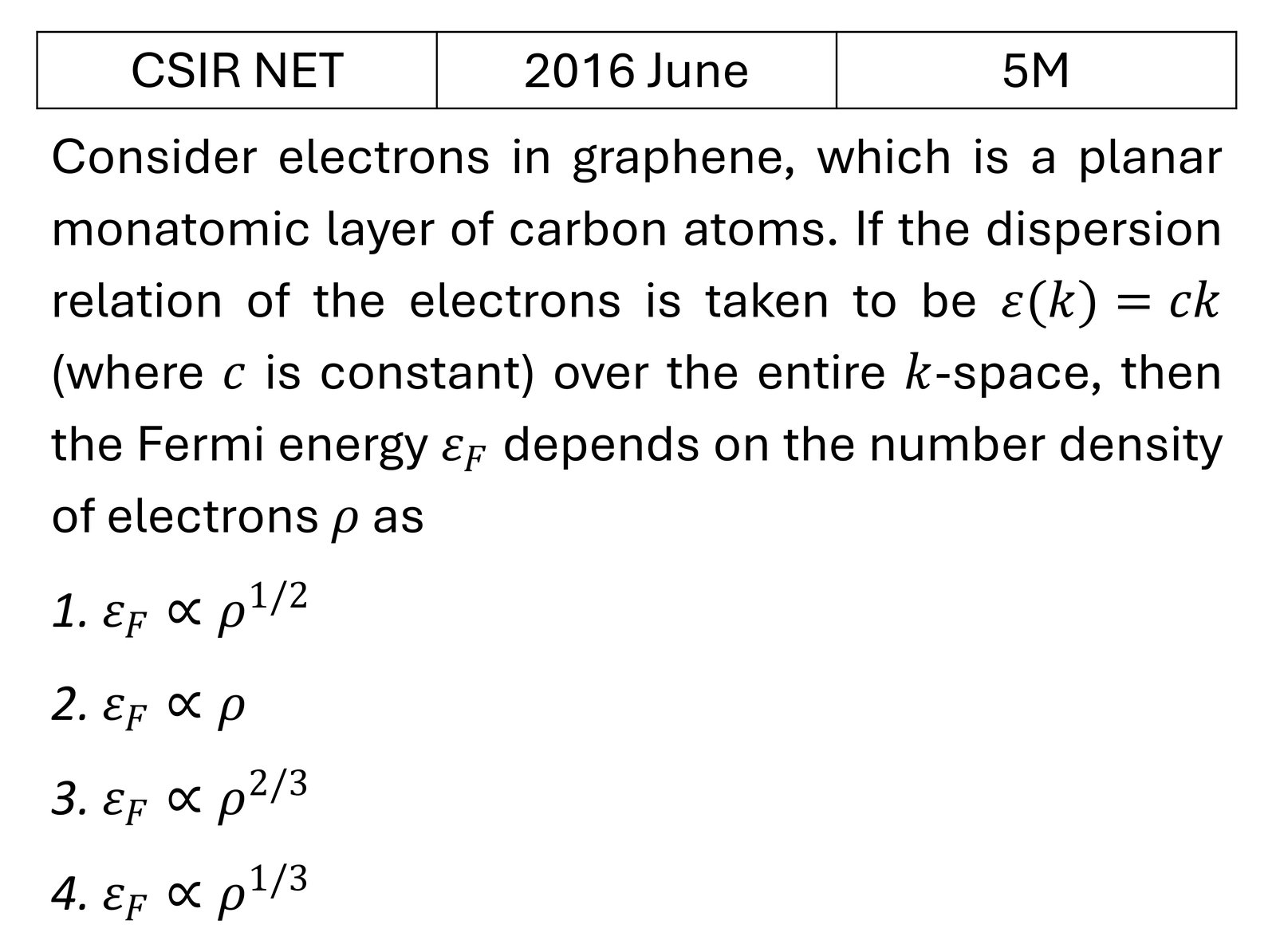 CSIR NET 2016 June Quantum Statistical Mechanics previous year question CSIR_2016_June_Q67