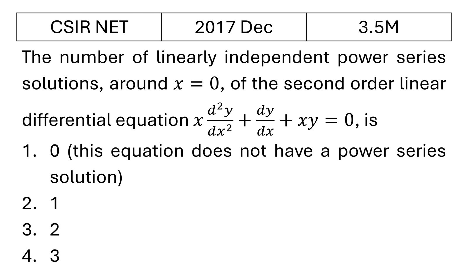 CSIR NET 2017 Dec Ordinary Differential Equations previous year question CSIR_2017_Dec_Q25
