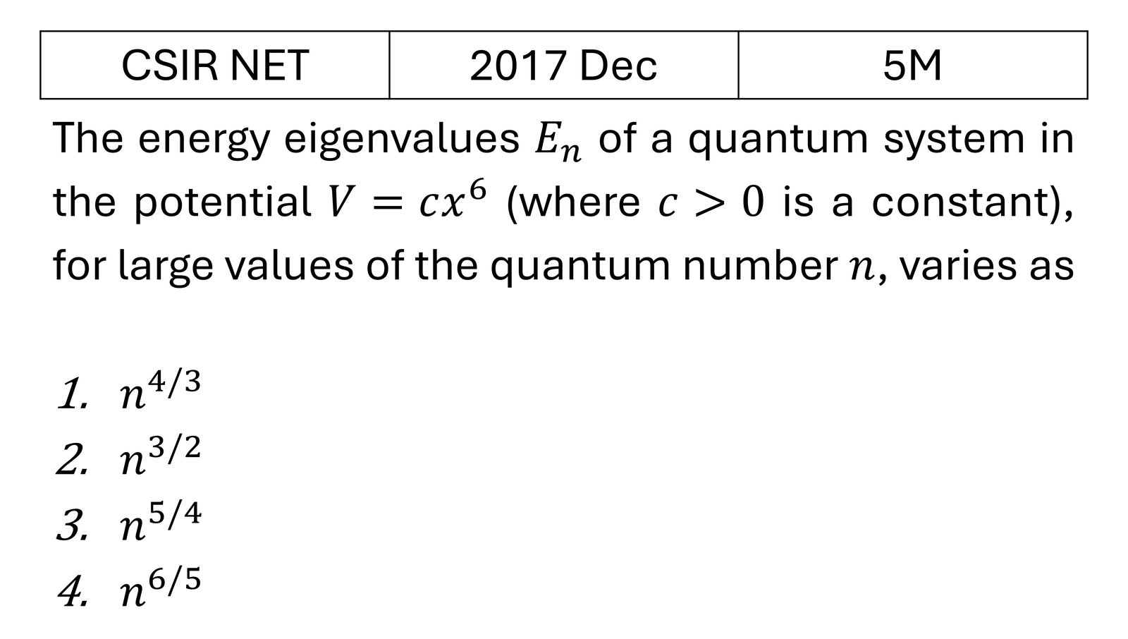 CSIR NET 2017 Dec WKB Approximation previous year question CSIR_2017_Dec_Q59