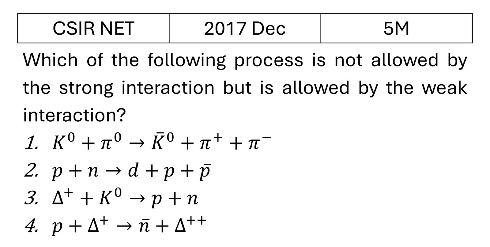 CSIR NET 2017 Dec Particle Physics previous year question CSIR_2017_Dec_Q75