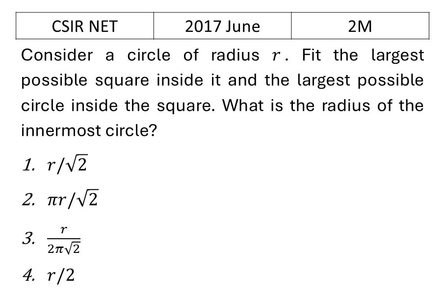 CSIR NET 2017 June Geometry previous year question CSIR_2017_June_Q15
