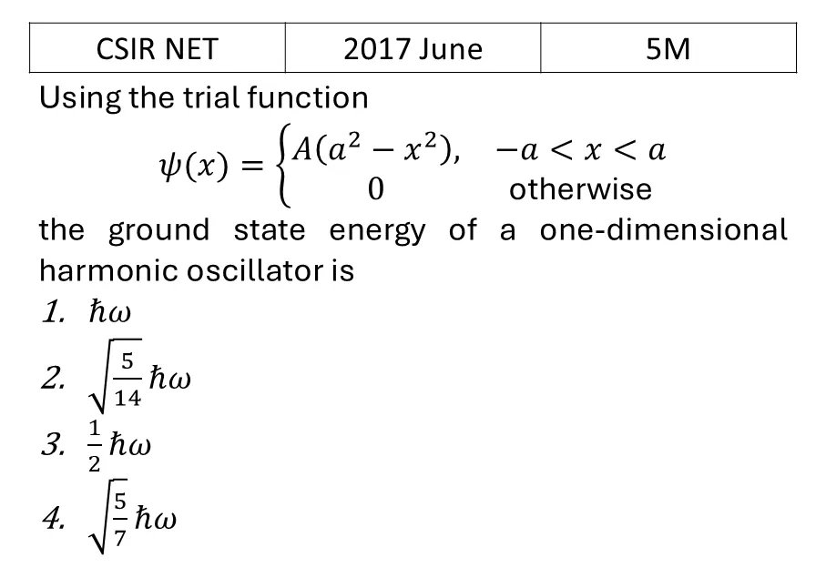 CSIR NET 2017 June Variational Principle previous year question CSIR_2017_June_Q58