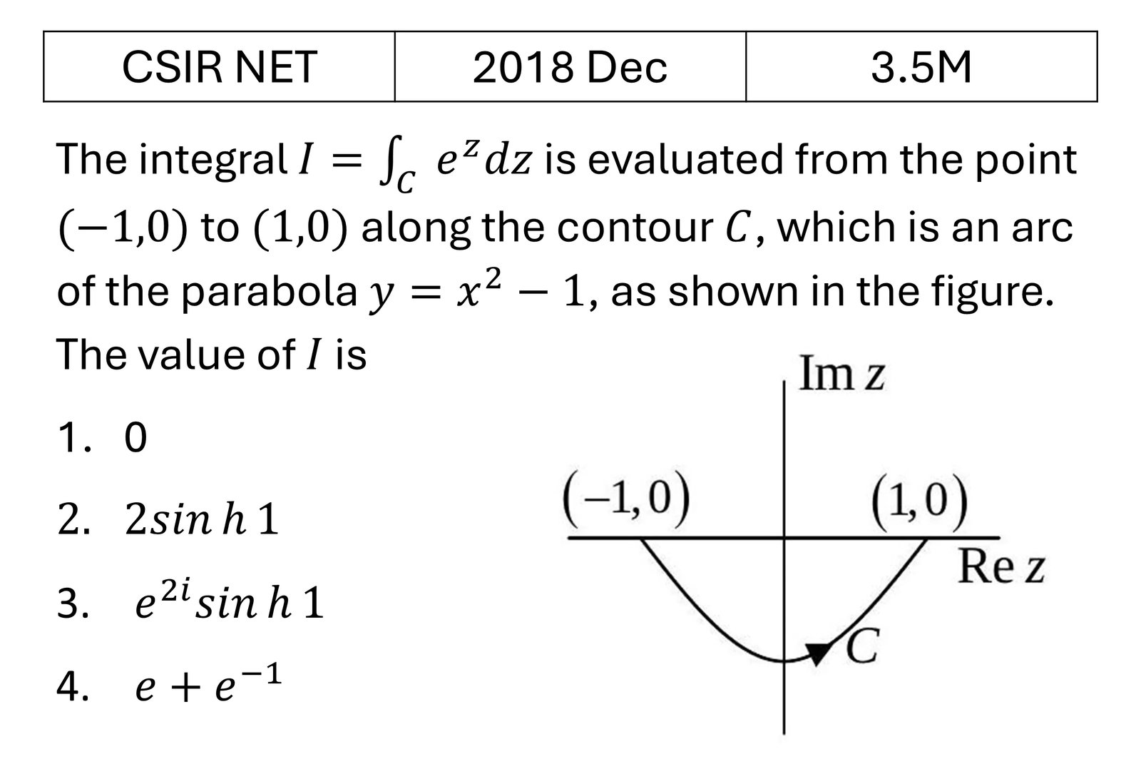 CSIR NET 2018 Dec Complex Analysis previous year question CSIR_2018_Dec_Q25