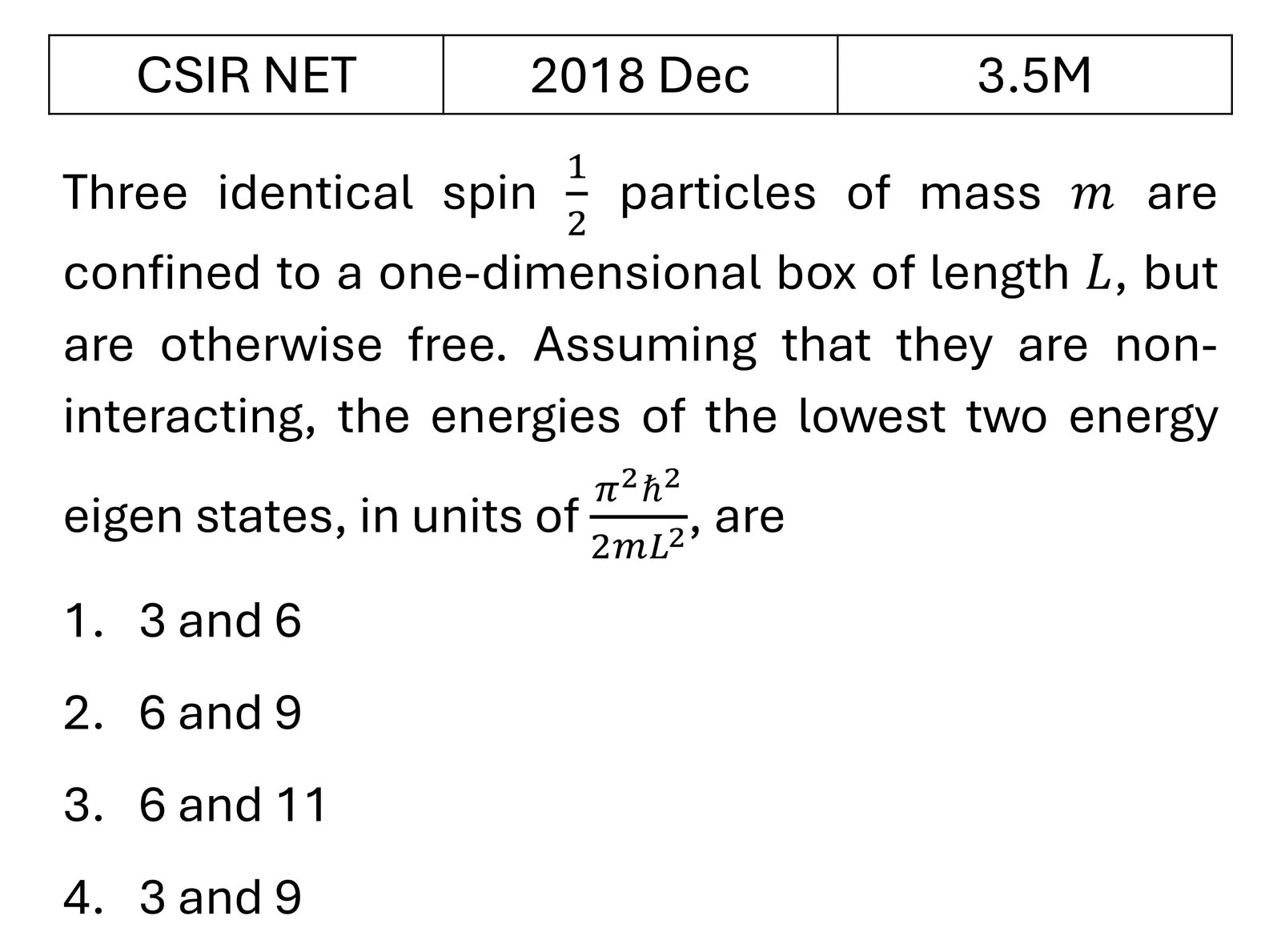 CSIR NET 2018 Dec Potential Well previous year question CSIR_2018_Dec_Q37