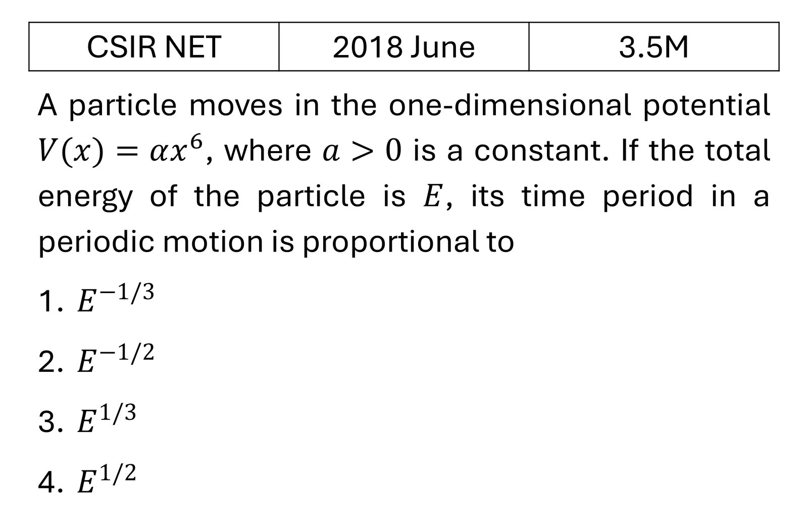 CSIR NET 2018 June Oscillations previous year question CSIR_2018_June_Q26