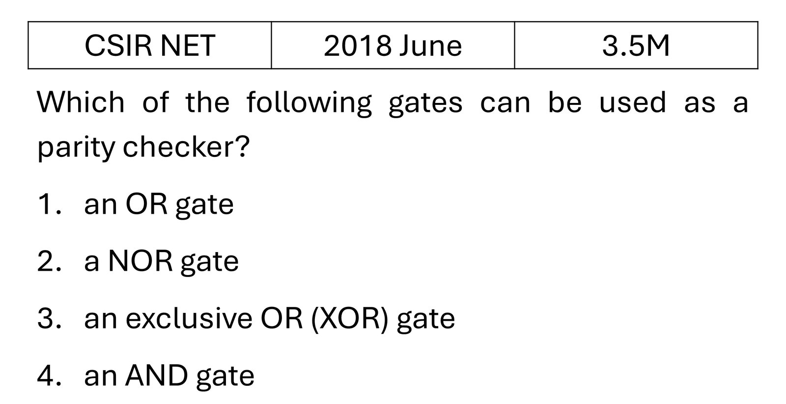 CSIR NET 2018 June Digital Electronics previous year question CSIR_2018_June_Q43