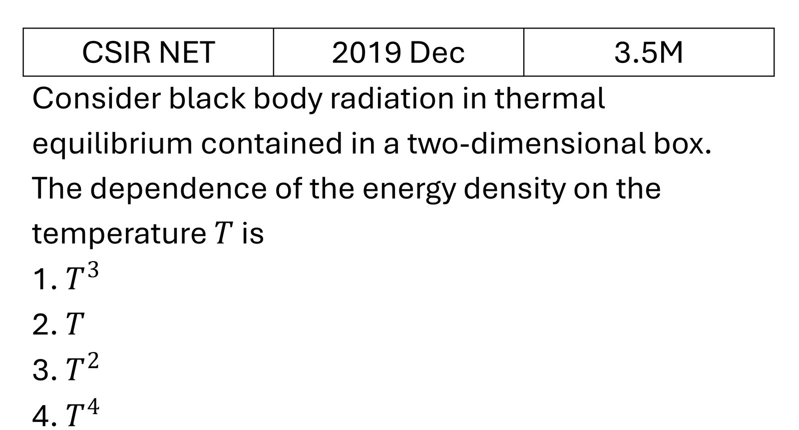 CSIR NET 2019 Dec Quantum Statistical Mechanics previous year question CSIR_2019_Dec_Q25
