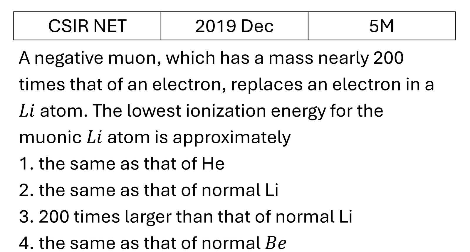 CSIR NET 2019 Dec Bohar Model and h-atom model previous year question CSIR_2019_Dec_Q61