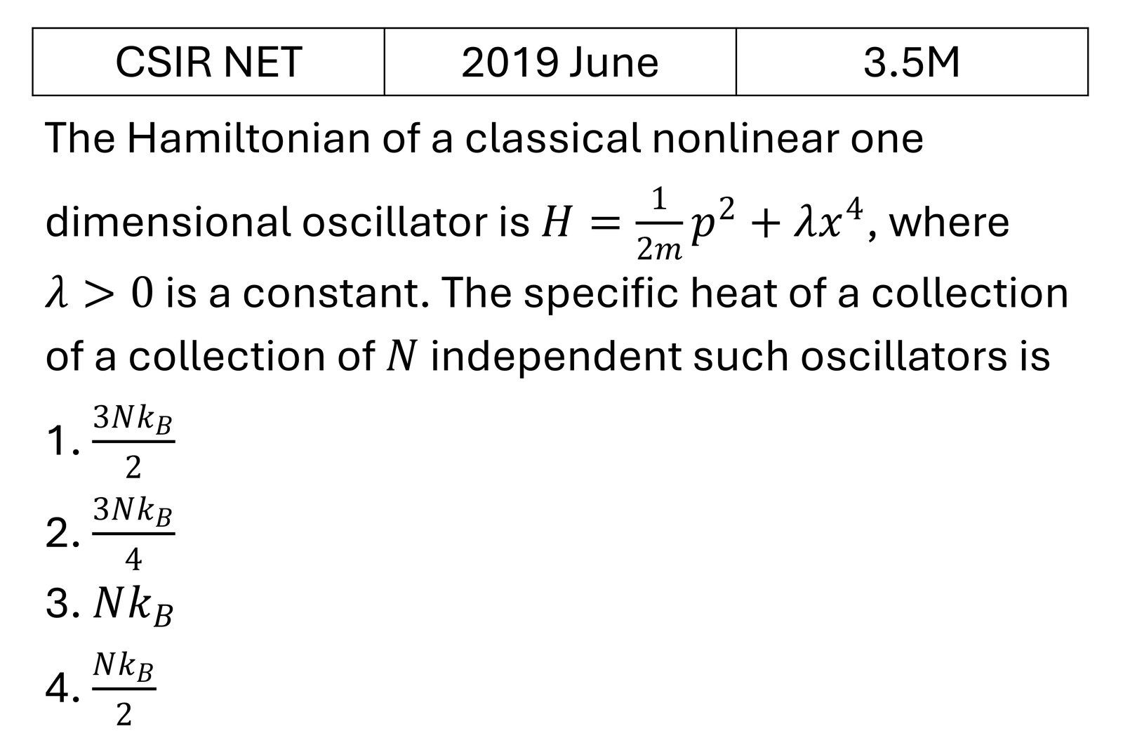 CSIR NET 2019 June Kinetic theory of gases previous year question CSIR_2019_June_Q41