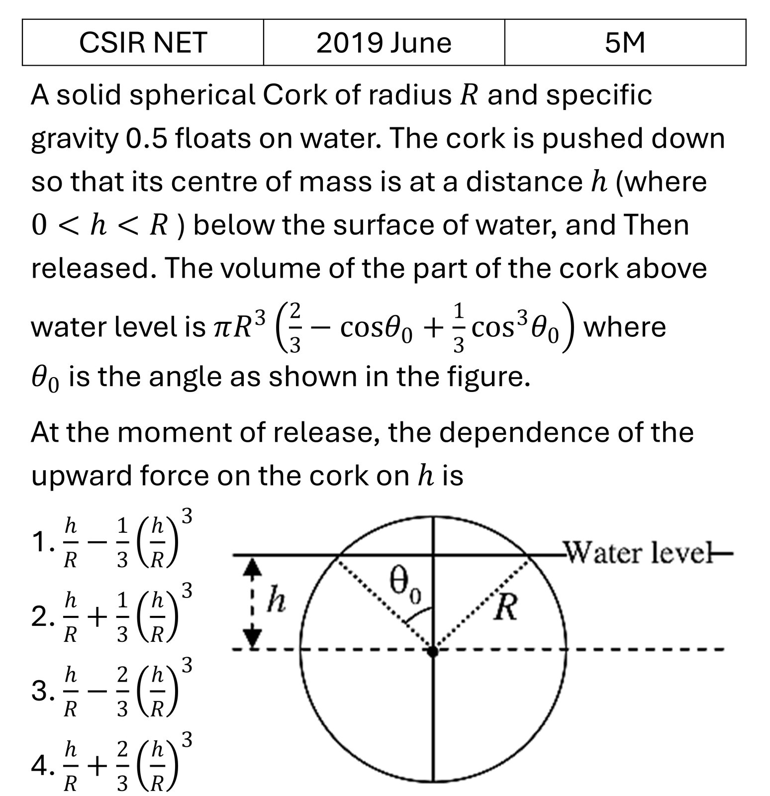 CSIR NET 2019 June Basic Mechanics previous year question CSIR_2019_June_Q46