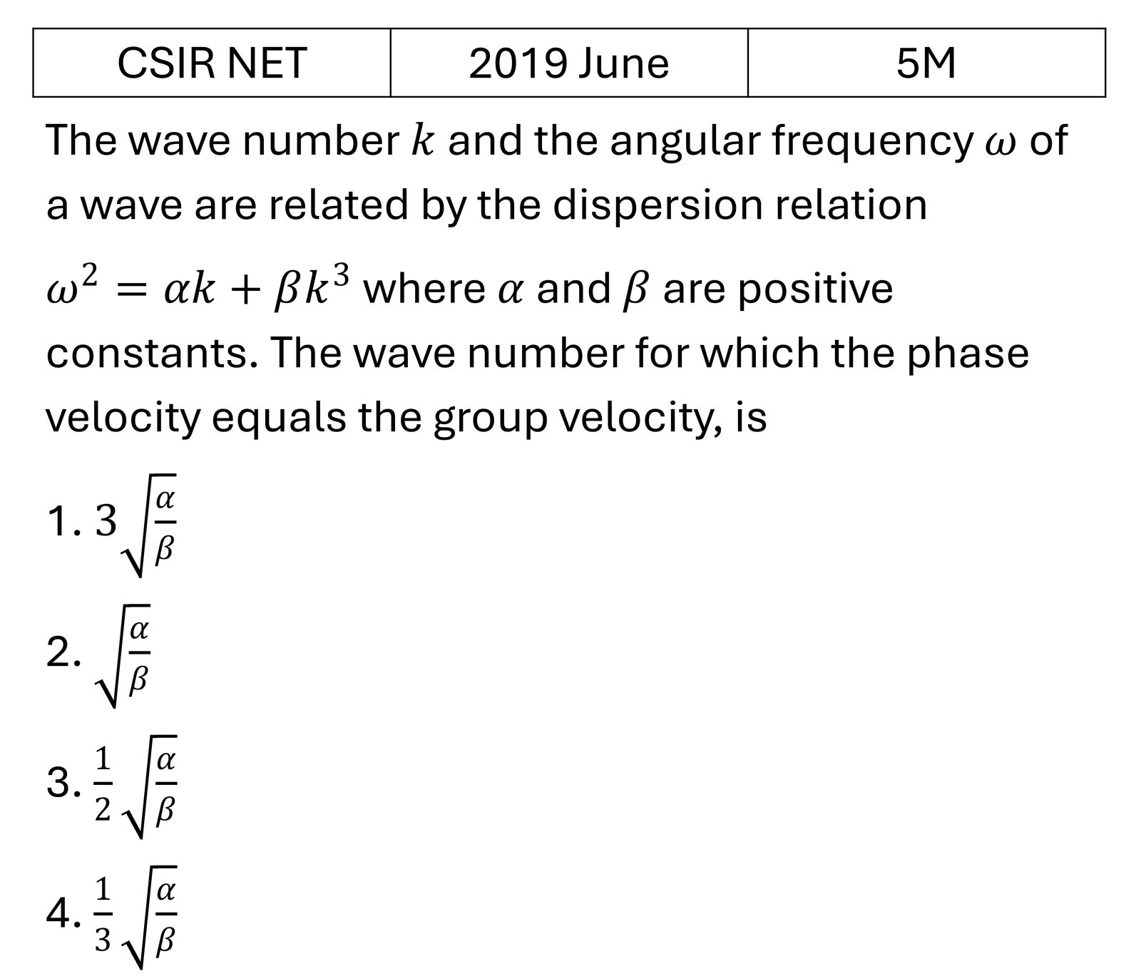 CSIR NET 2019 June Basic Quantum Mechanics previous year question CSIR_2019_June_Q53