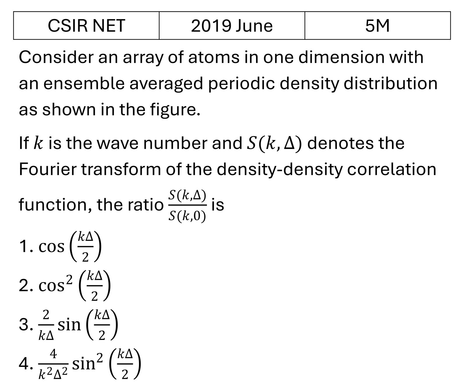 CSIR NET 2019 June Tight binding model previous year question CSIR_2019_June_Q68