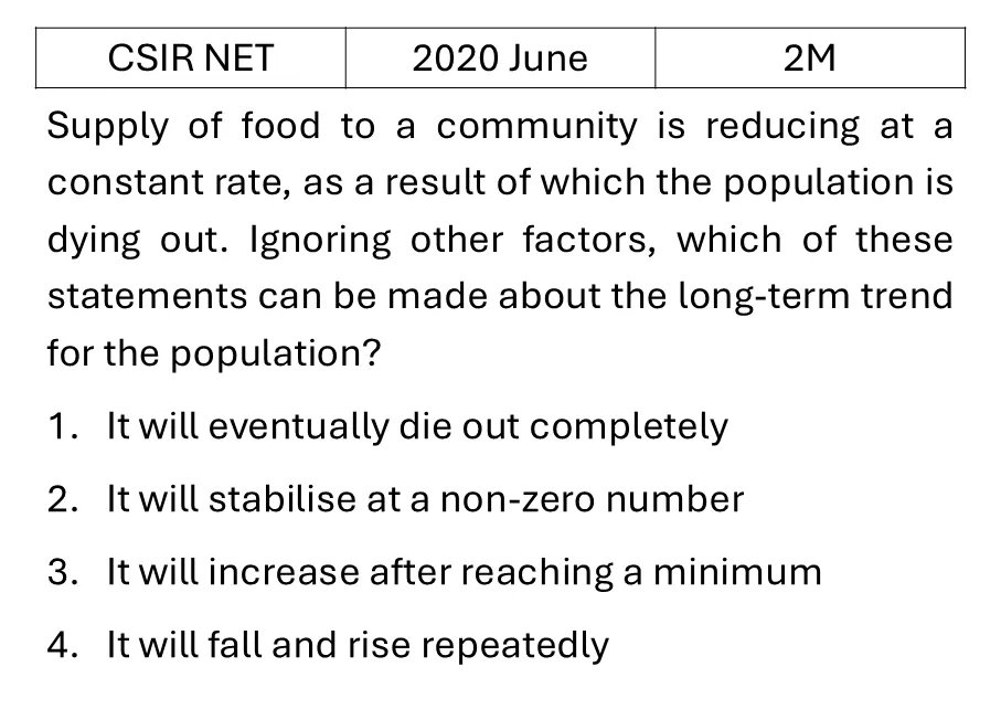 CSIR NET 2020 June Reasoning previous year question CSIR_2020_June_Q16