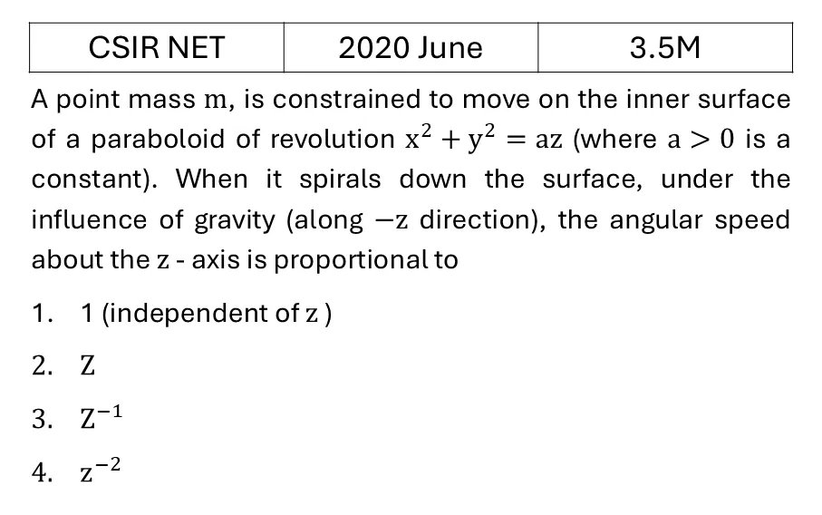 CSIR NET 2020 June Lagrangian and Hamiltonian previous year question CSIR_2020_June_Q21