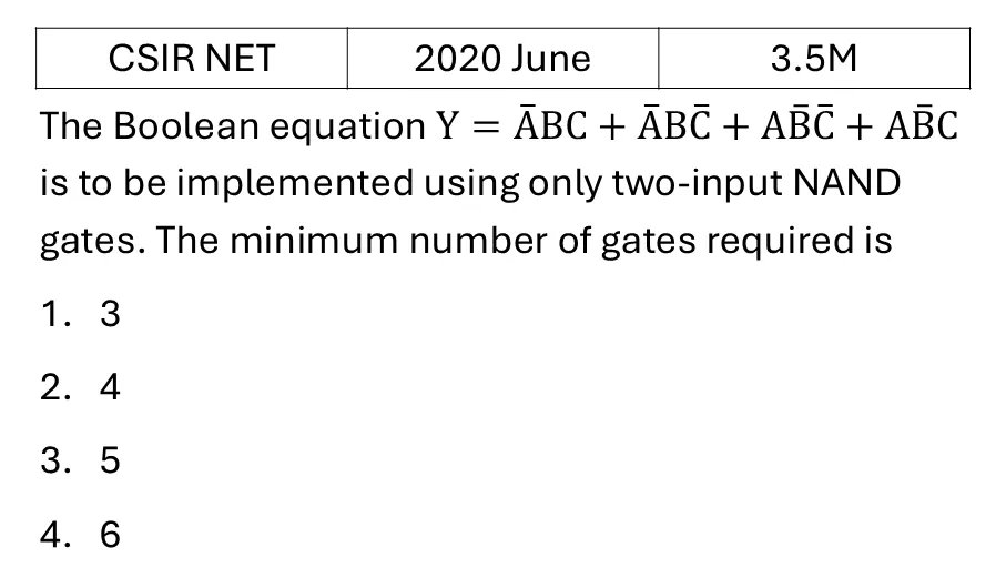 CSIR NET 2020 June Digital Electronics previous year question CSIR_2020_June_Q40