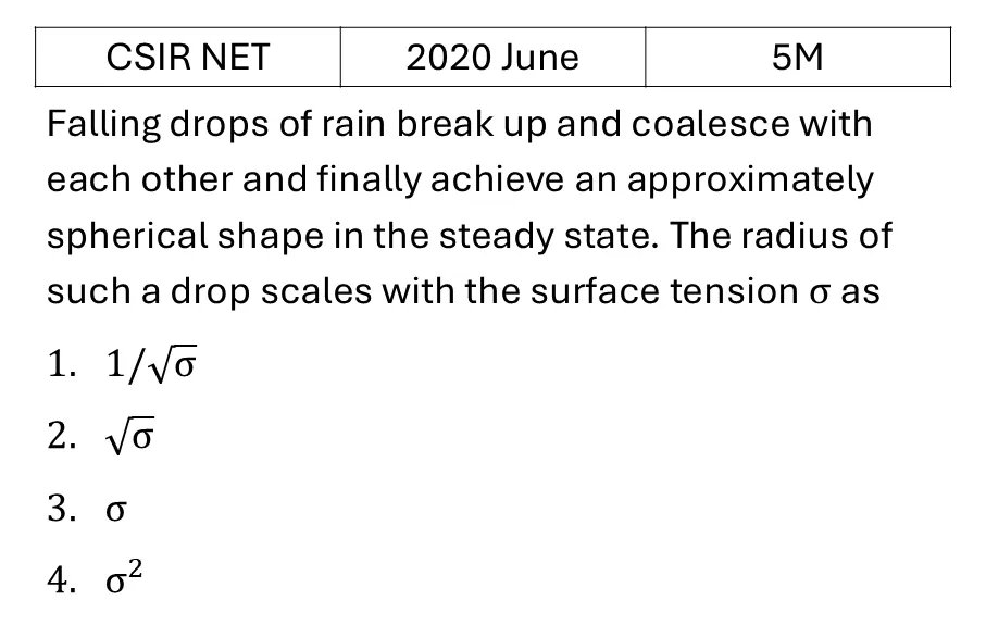 CSIR NET 2020 June Basic Mechanics previous year question CSIR_2020_June_Q50