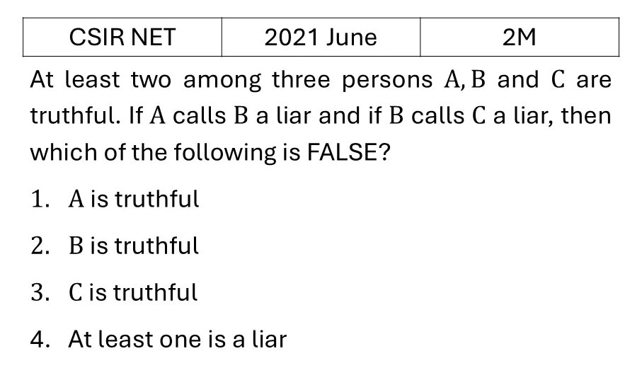 CSIR NET 2021 June Reasoning previous year question CSIR_2021_June_Q18