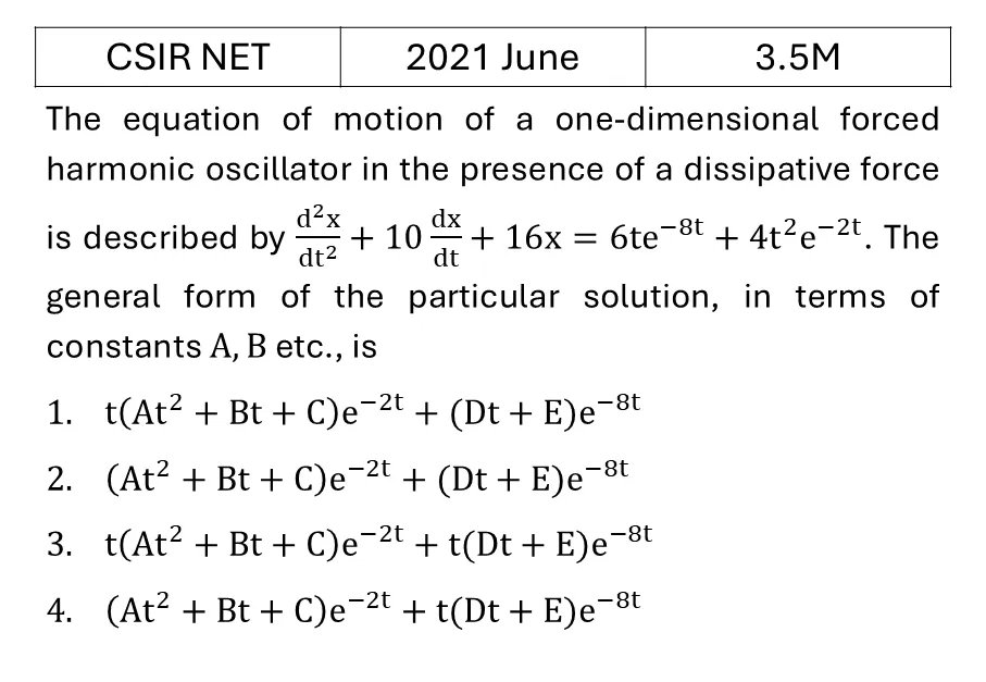 CSIR NET 2021 June Ordinary Differential Equations previous year question CSIR_2021_June_Q22