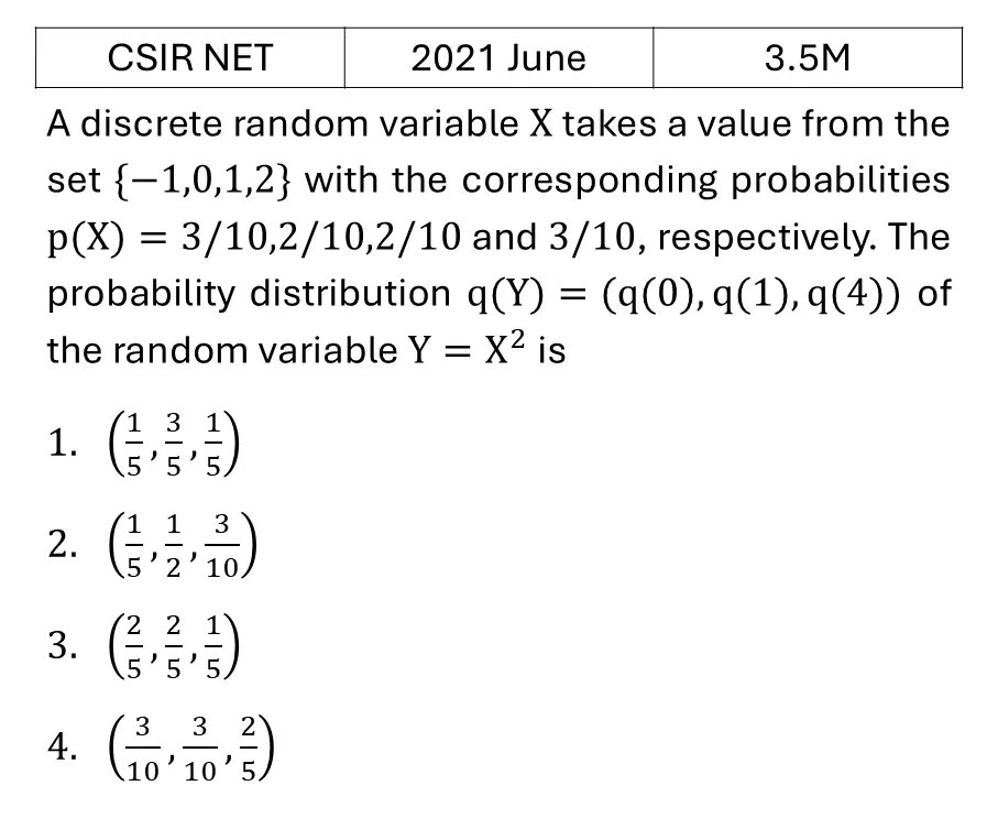 CSIR NET 2021 June Probability previous year question CSIR_2021_June_Q29