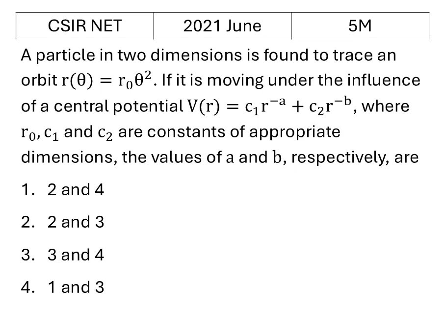 CSIR NET 2021 June Central forces previous year question CSIR_2021_June_Q53
