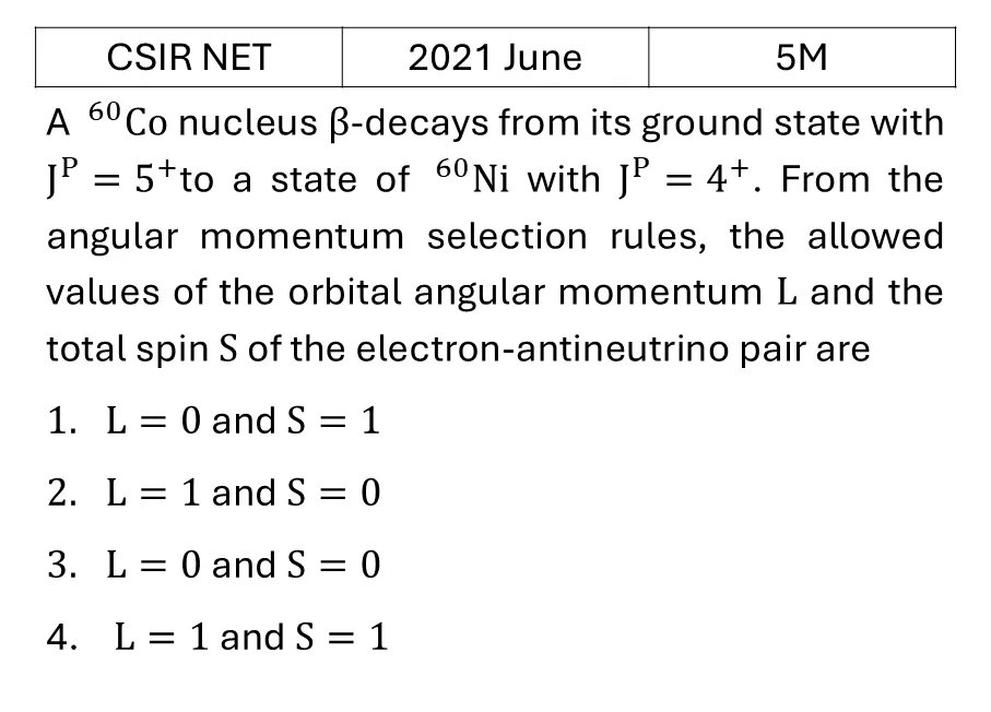 CSIR NET 2021 June Radioactivity previous year question CSIR_2021_June_Q71