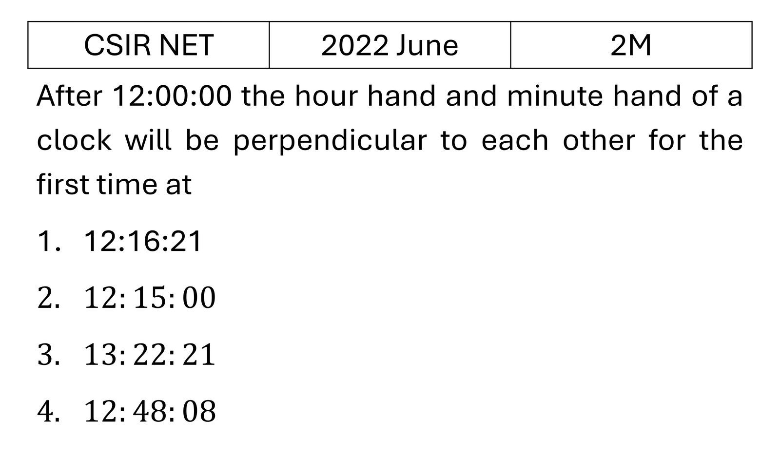 CSIR NET 2022 June Reasoning previous year question CSIR_2022_June_Q14