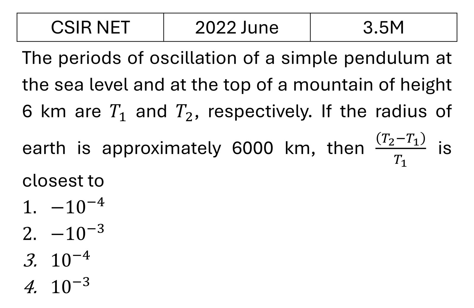 CSIR NET 2022 June Central forces previous year question CSIR_2022_June_Q28