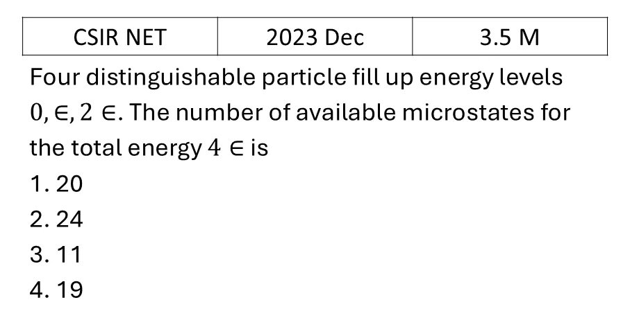 CSIR NET 2023 Dec Microstates and Macrostates previous year question CSIR_2023_Dec_Q40