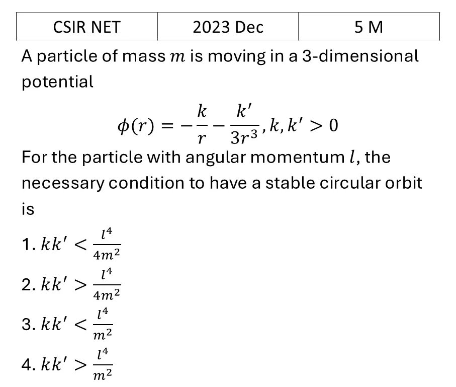 CSIR NET 2023 Dec Central forces previous year question CSIR_2023_Dec_Q46