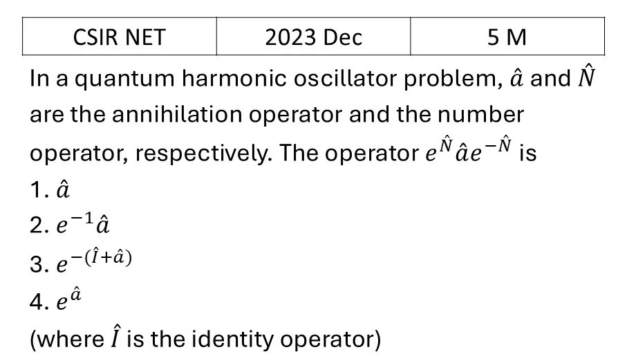 CSIR NET 2023 Dec Basic Quantum Mechanics previous year question CSIR_2023_Dec_Q50
