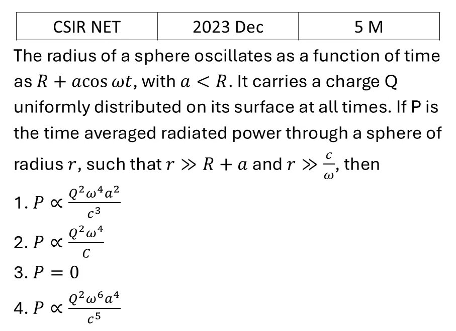 CSIR NET 2023 Dec Radiations previous year question CSIR_2023_Dec_Q59