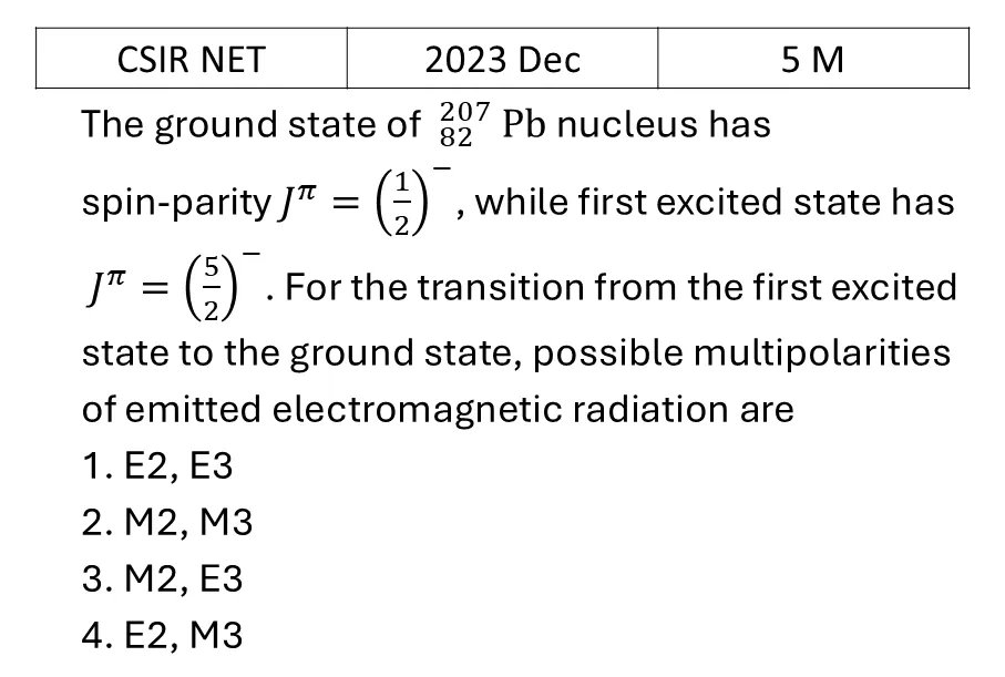 CSIR NET 2023 Dec Radioactivity previous year question CSIR_2023_Dec_Q74