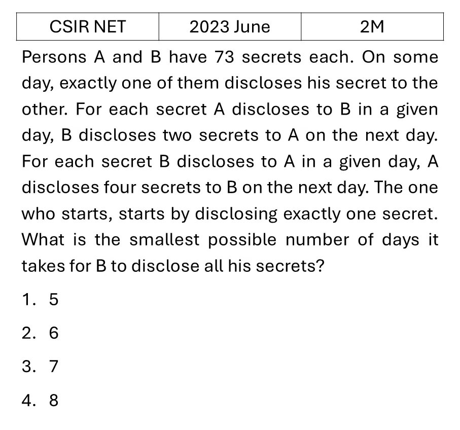 CSIR NET 2023 June Reasoning previous year question CSIR_2023_June_Q13