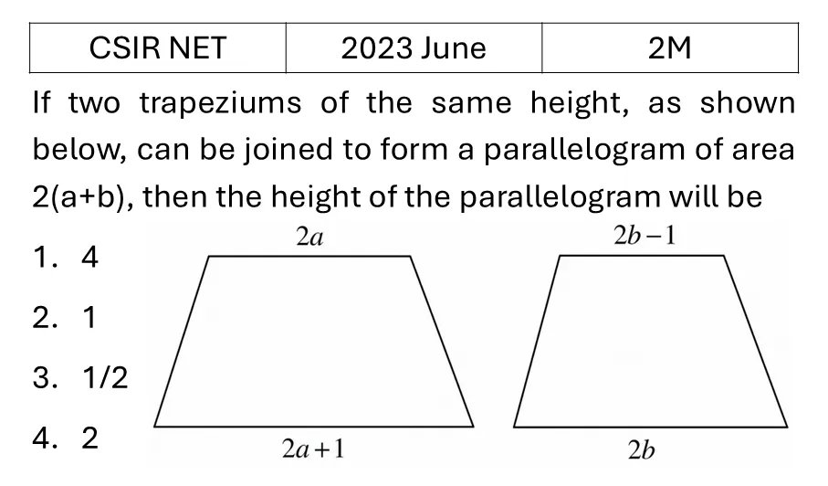 CSIR NET 2023 June Geometry previous year question CSIR_2023_June_Q16
