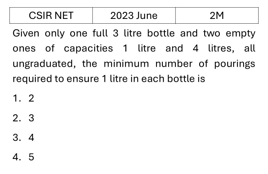 CSIR NET 2023 June Reasoning previous year question CSIR_2023_June_Q20