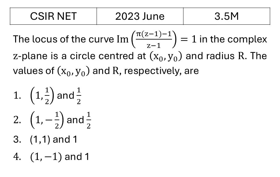 CSIR NET 2023 June Complex Analysis previous year question CSIR_2023_June_Q23