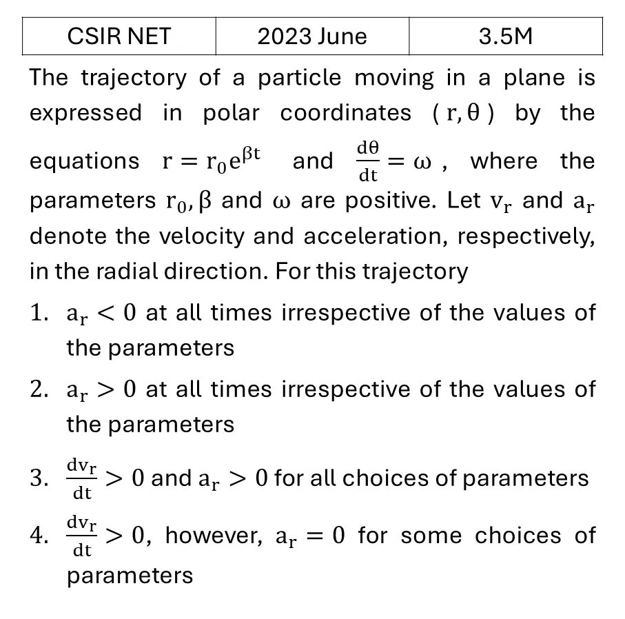 CSIR NET 2023 June Central forces previous year question CSIR_2023_June_Q29