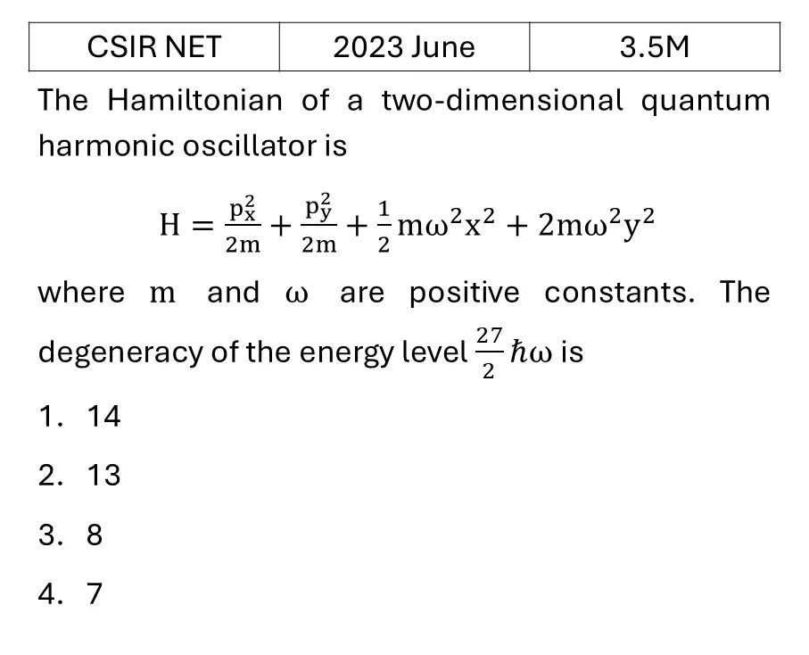 CSIR NET 2023 June Quantum Harmonic Oscillator previous year question CSIR_2023_June_Q34